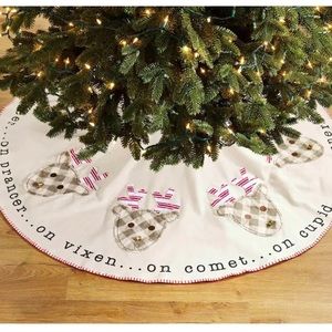 Mud Pie Reindeer Christmas Tree Skirt NWT